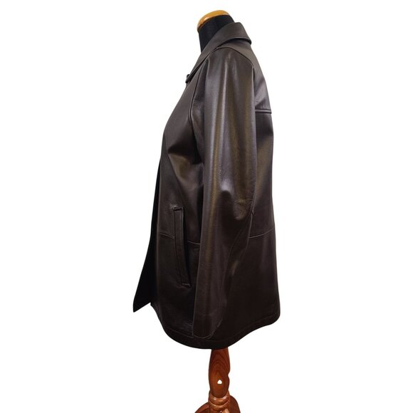 Vintage Eddie Bauer Women's Black Leather Jacket Size SP - Picture 2 of 8